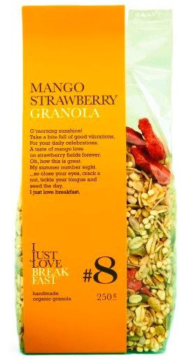 Granola mango-aardbei