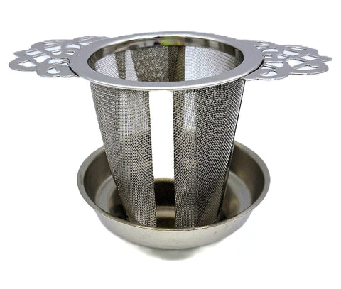 Decoratieve theefilter met uitlekbakje