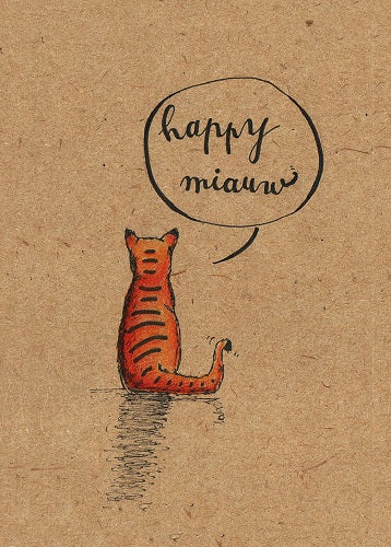 Wenskaart Happy Miauw