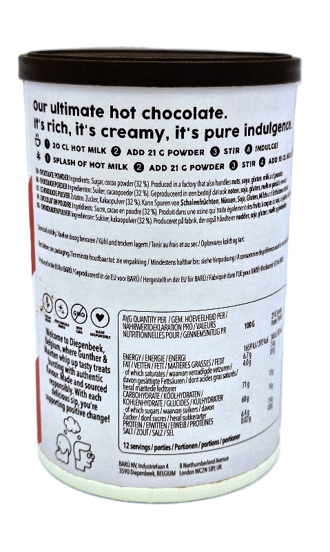 Swirly hot chocolate powder